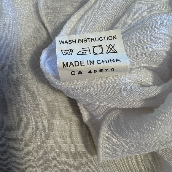 Casa Donna Linen Blend Layered Ruffled White Sleeveless Midi Dress Size Large - Picture 9 of 11